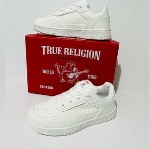 True Religion Jones Boys All-White Low Top Sneakers